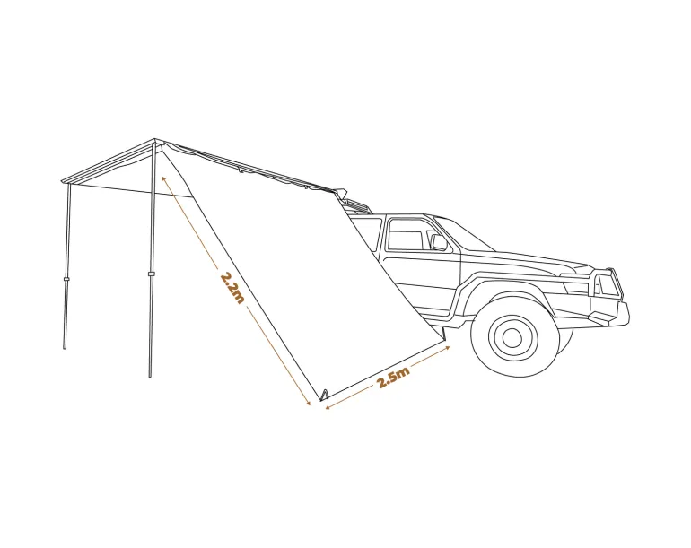 Awning Side Wall 2.5m - BlockOut