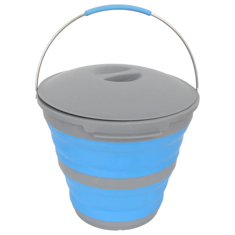 Popup Bucket With Lid 10L Blue